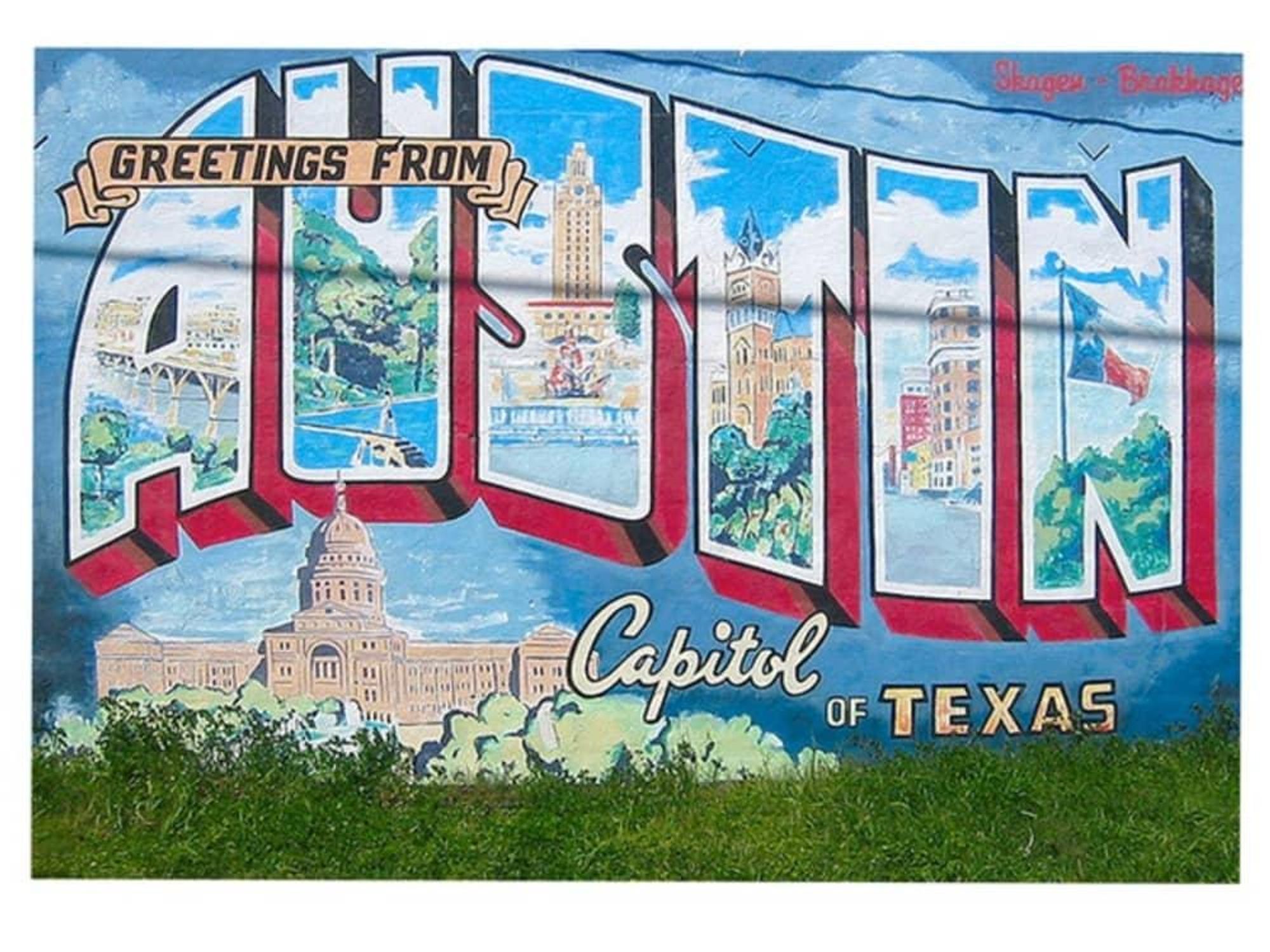 Greetings from Austin mural on South First Street