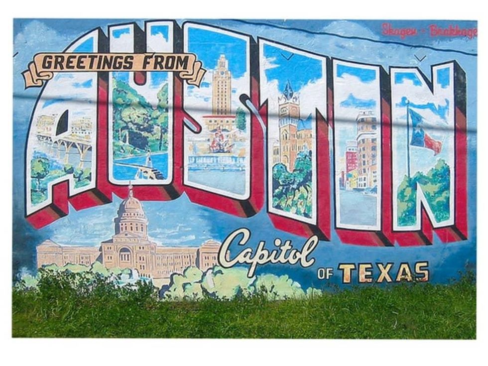 Greetings from Austin mural on South First Street