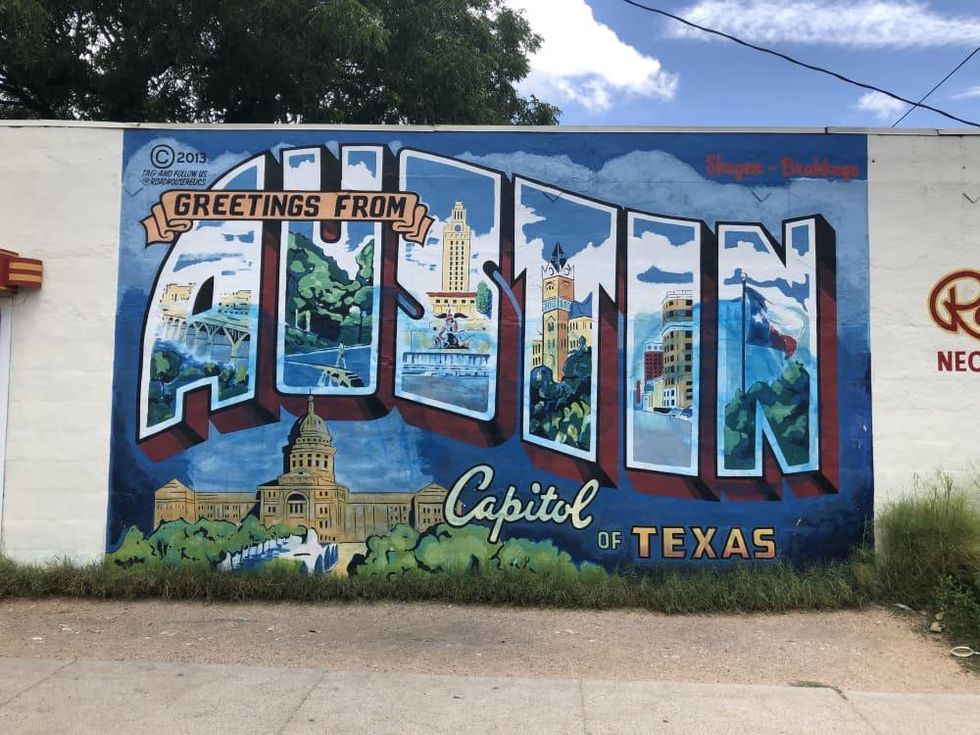 Greetings from Austin mural vandalism