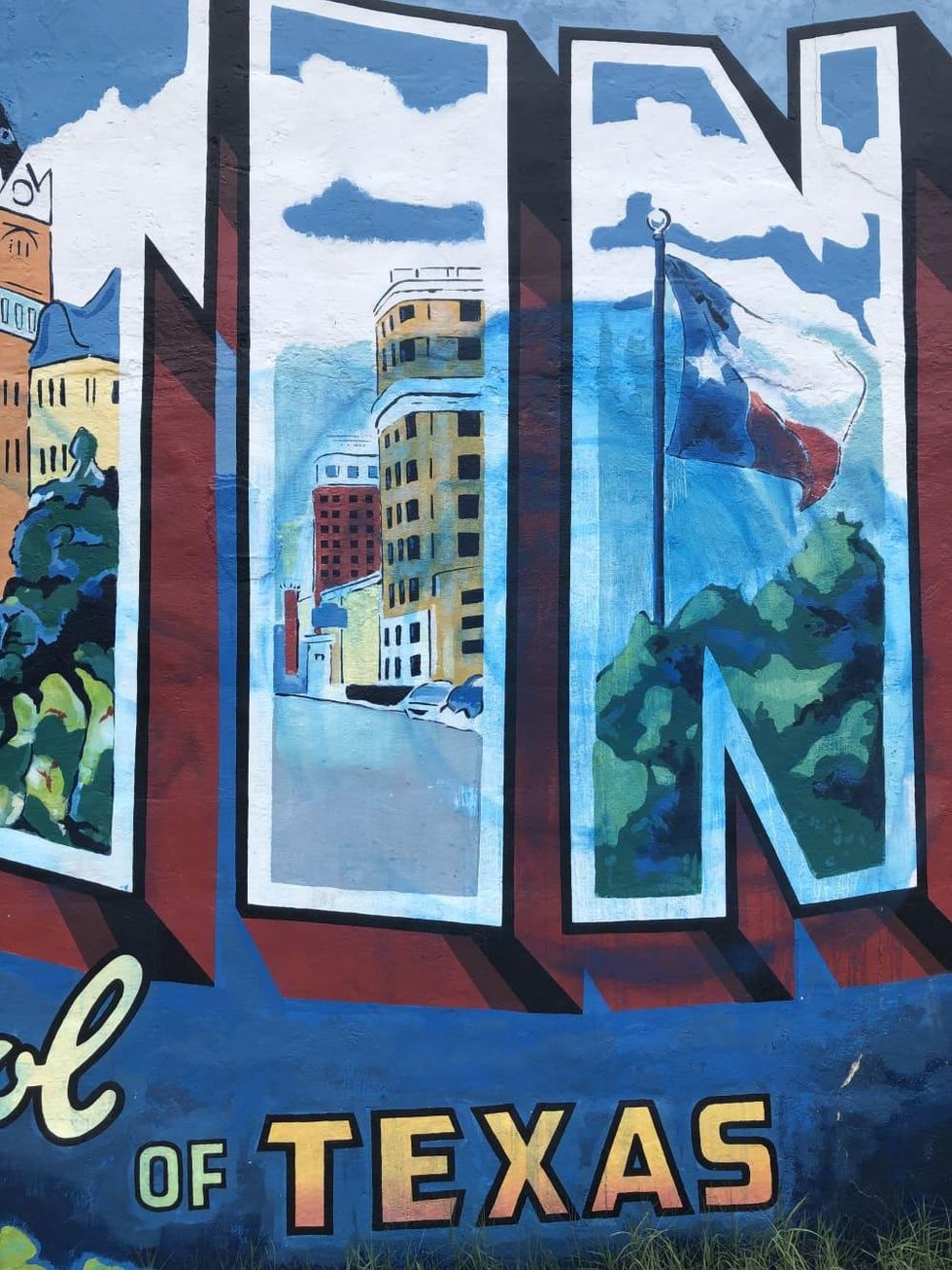 Greetings from Austin mural vandalism