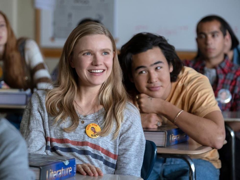 Hadley Robinson and Nico Hiraga in Moxie