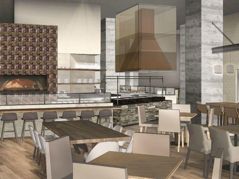 Hilton Austin downtown hotel 2016 renovation rendering restaurant Cannon + Belle kitchen