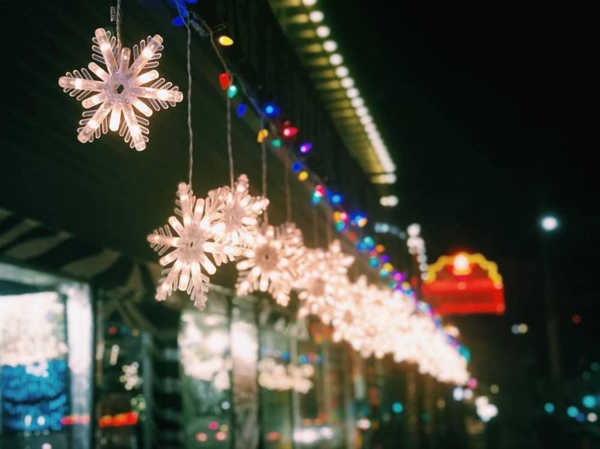 Holiday lights on South Congress