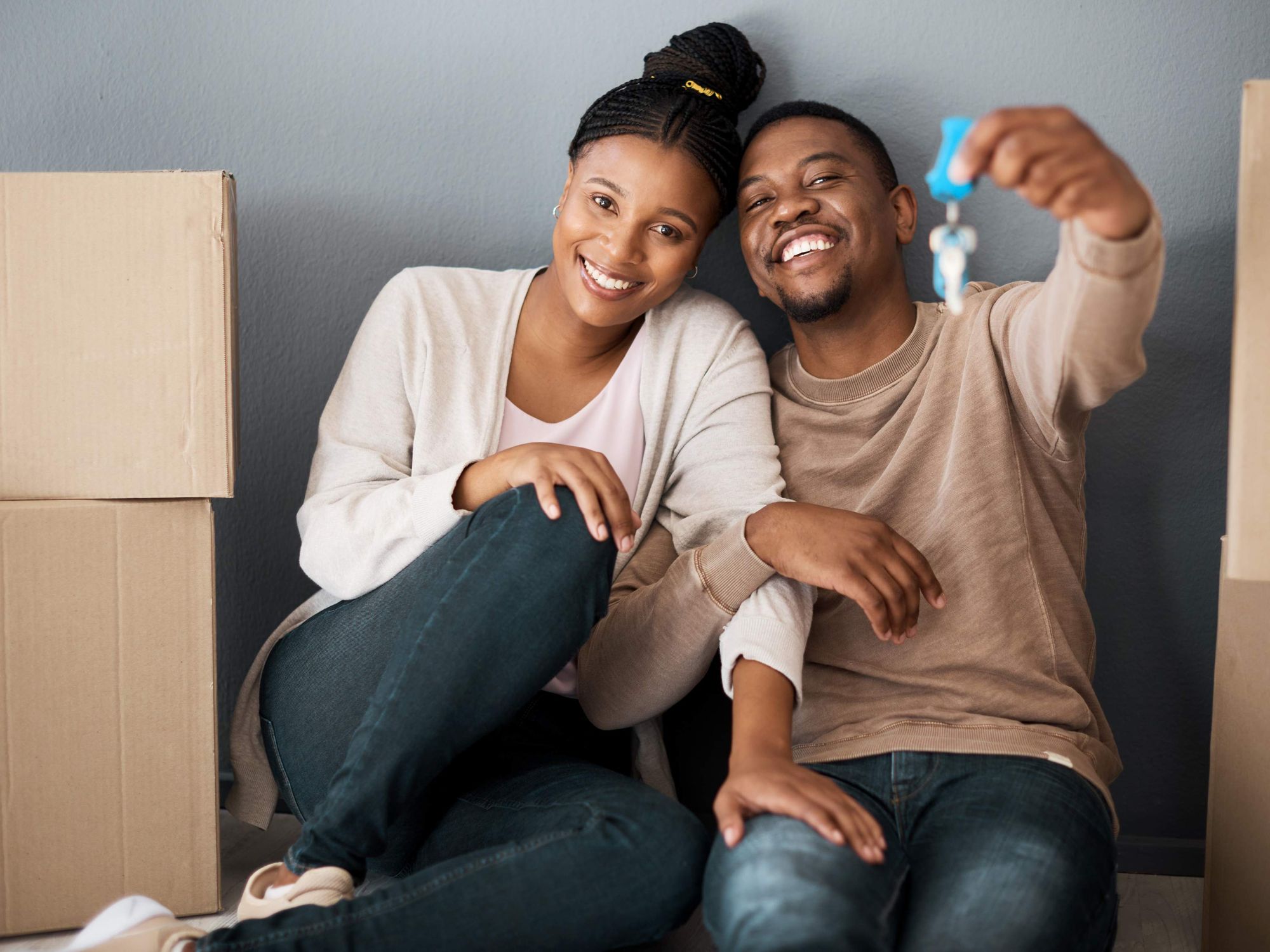 Homebuyers with keys