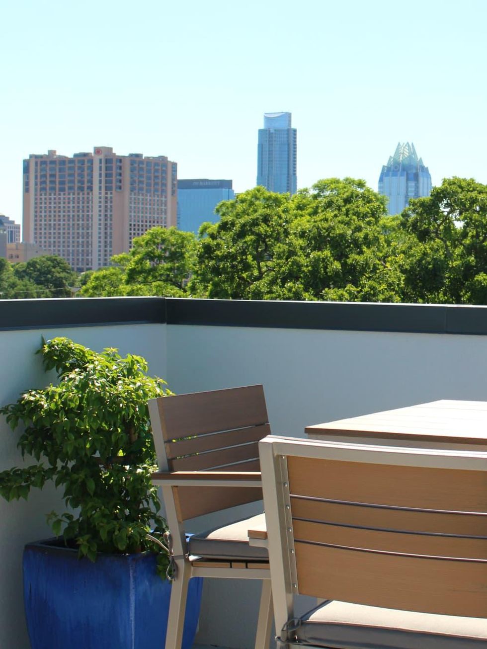 Hotel Eleven 11th Street Austin 2016 rooftop patio skyline view