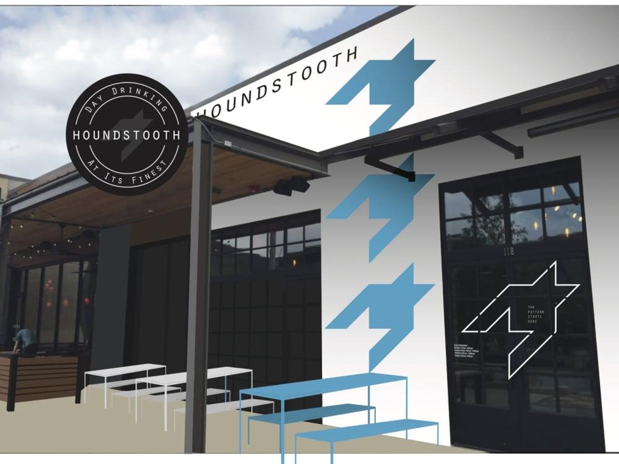 Houndstooth Rock Rose Austin rendering