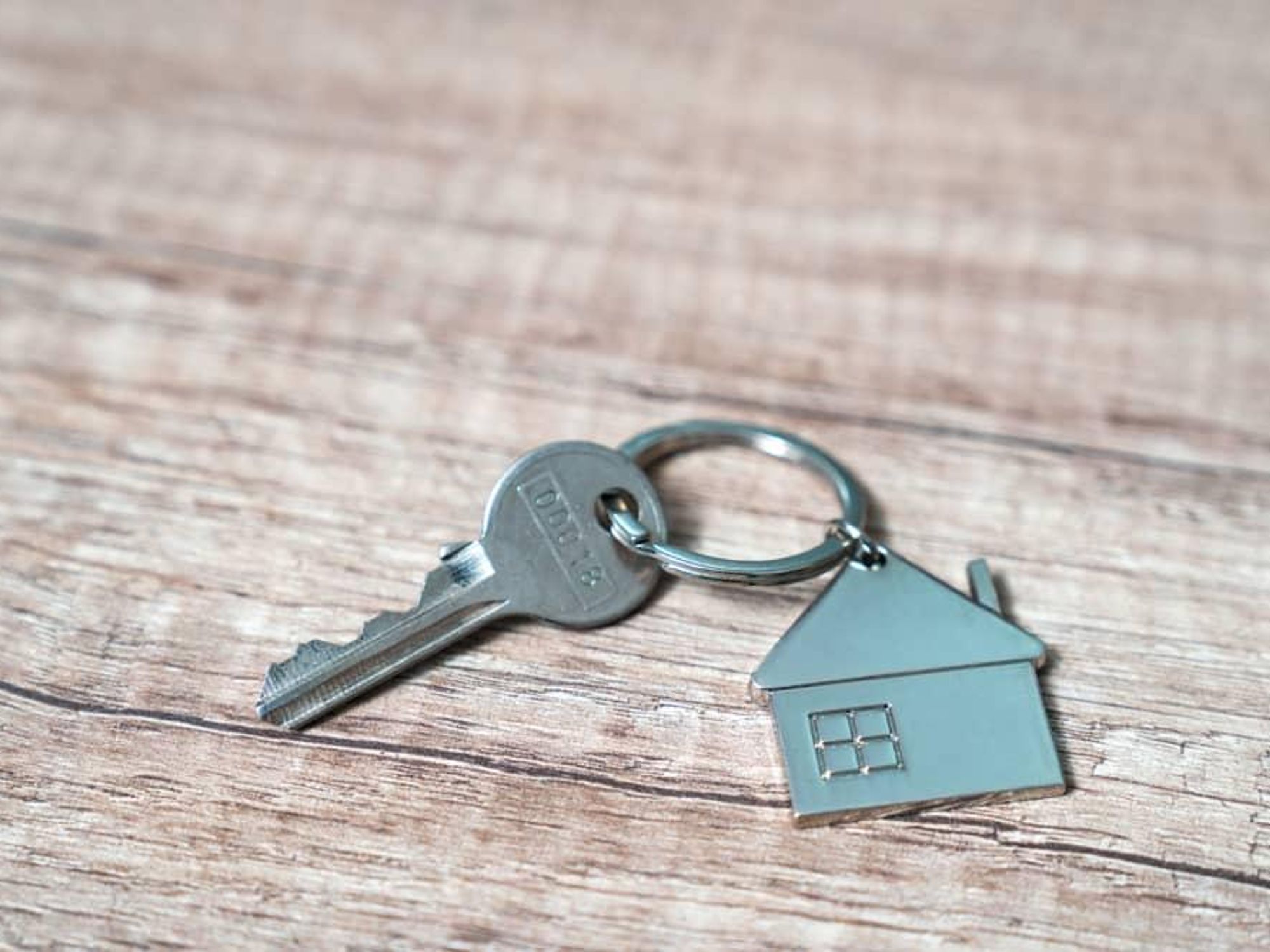 house key on a keychain