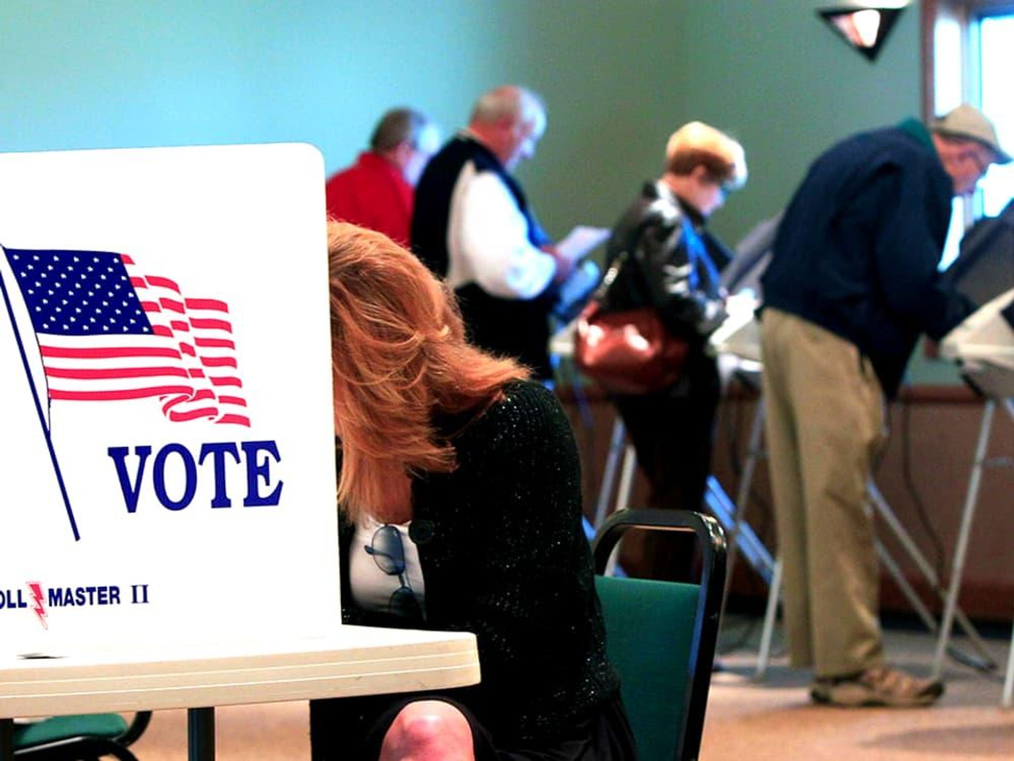 Houston Harris County voters voting booth