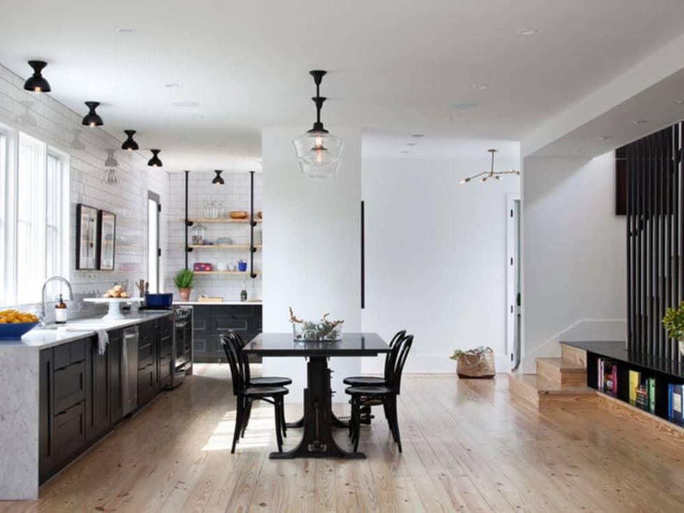 Houzz Austin home house modern Texas farmhouse kitchen dining room