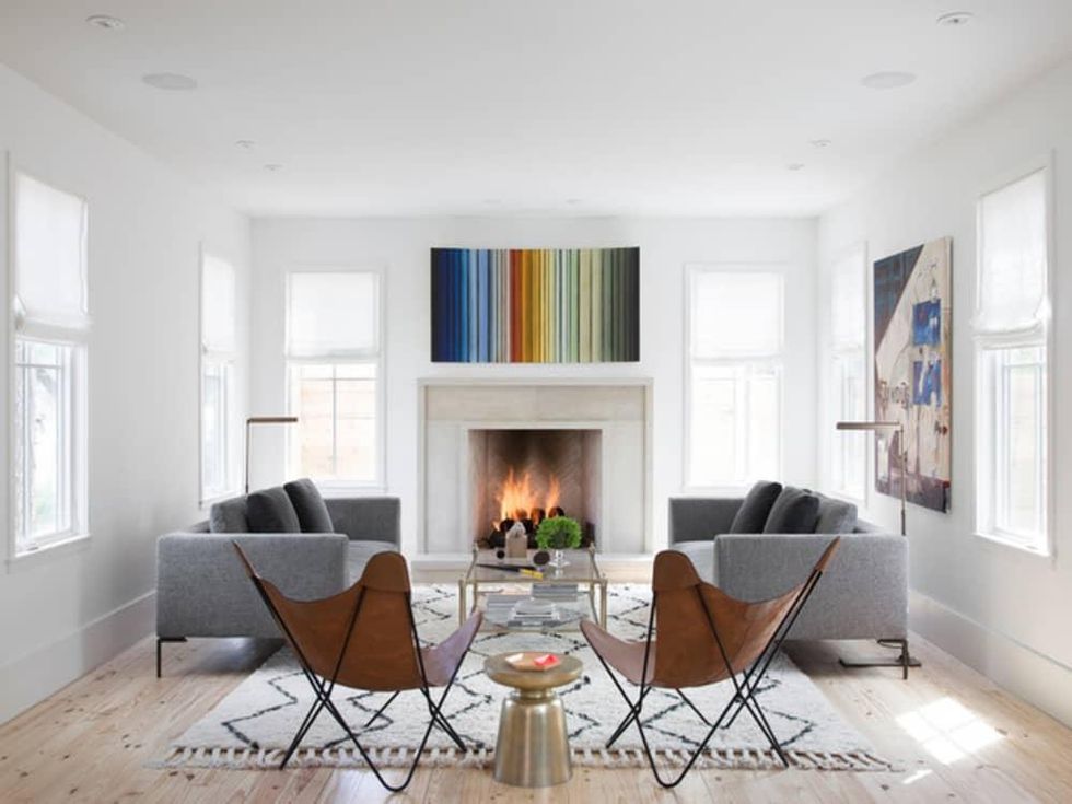 Houzz Austin home house modern Texas farmhouse living room