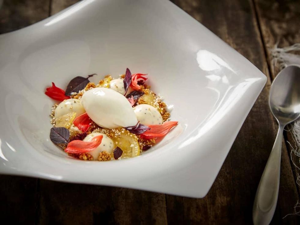 Hudson's on the Bend Austin resaurant new menu chevre poppy cremeaux