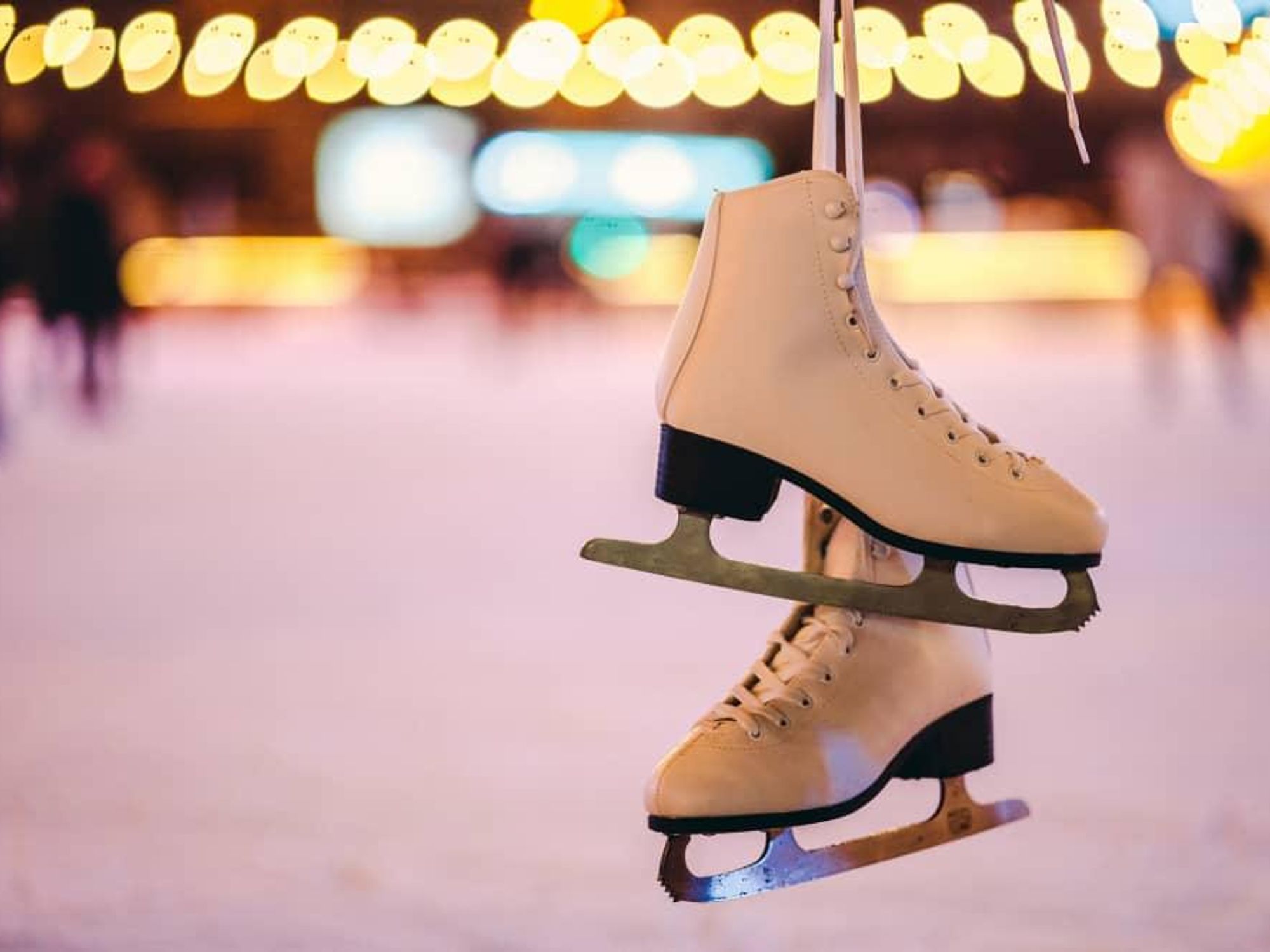 ice skates on an ice rink