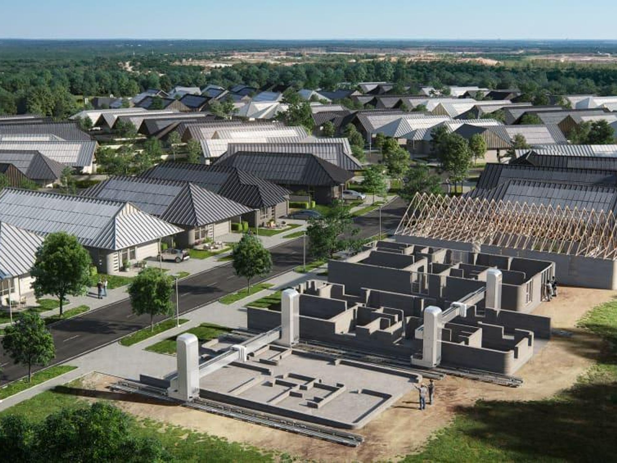 ICON and Lennar 3D printed homes rendering