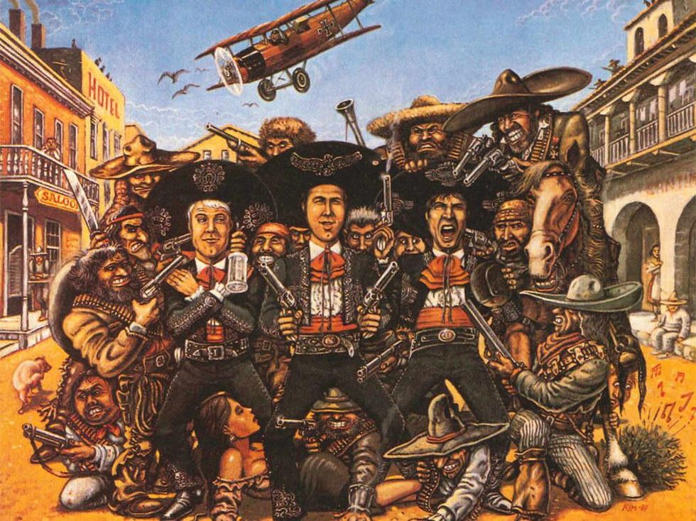 illustration for the movie The Three Amigos