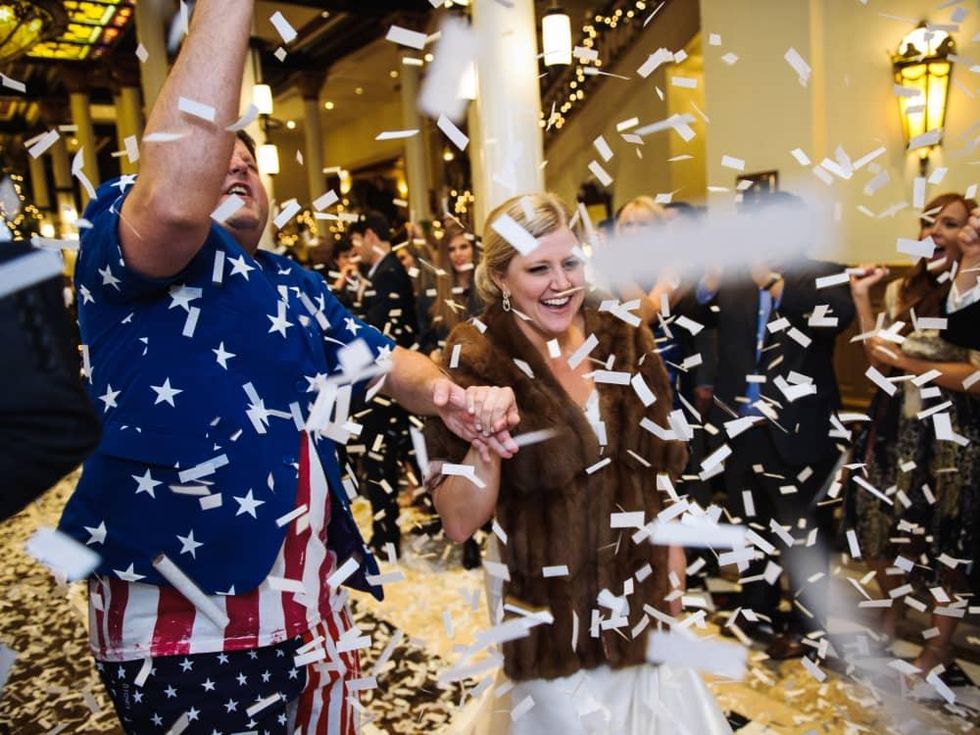 This Austin couple's festive wedding reception was the talk of the town