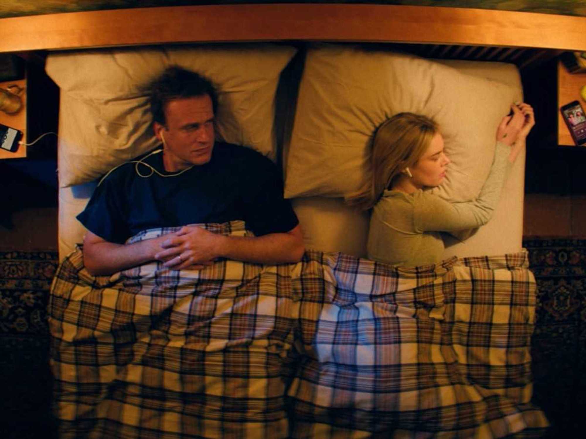 Jason Segel and Samara Weaving on Over Your Dead Body
