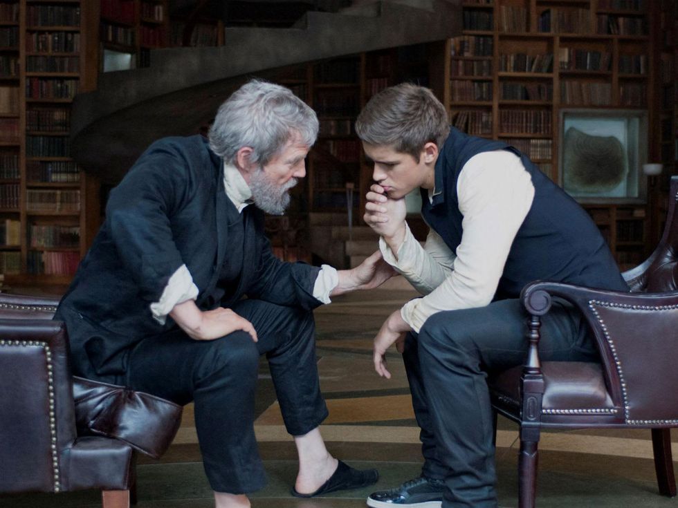 Jeff Bridges and Brenton Thwaites in The Giver