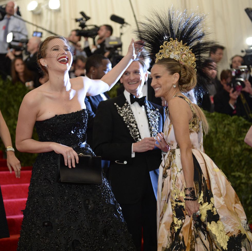 Jennifer Lawrence and Sarah Jessica Parker at the Met Costume Institute Ball
