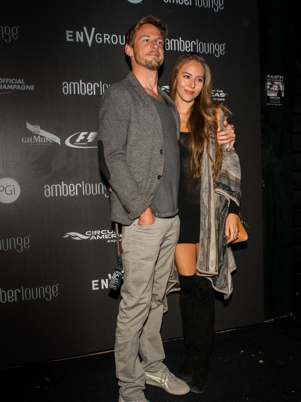 Jenson Button Jessica Michibata Amber Lounge Formula 1 Austin