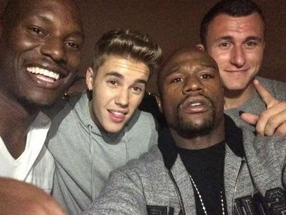 Johnny Manziel parties with Justin Bieber