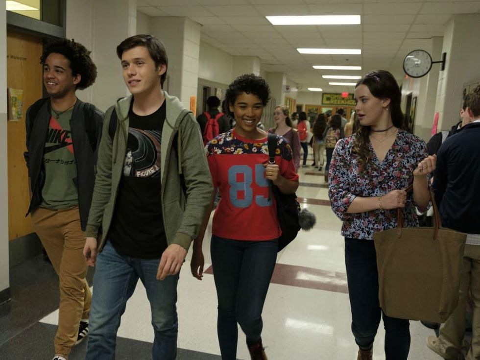 Jorge Lendeborg, Nick Robinson, Alexandra Shipp, and Katherine Langford in Love, Simon