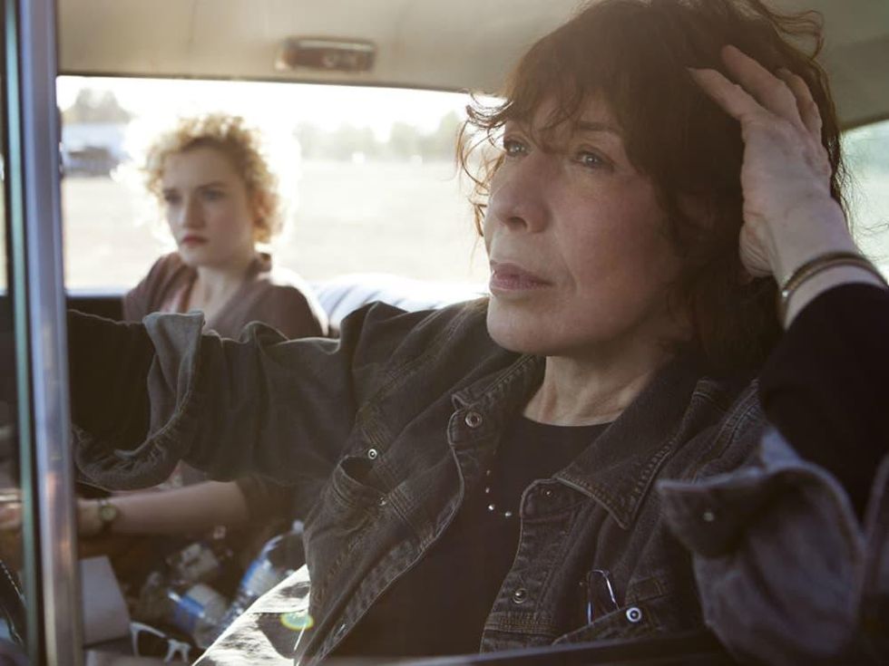 Julia Garner and Lily Tomlin in Grandma