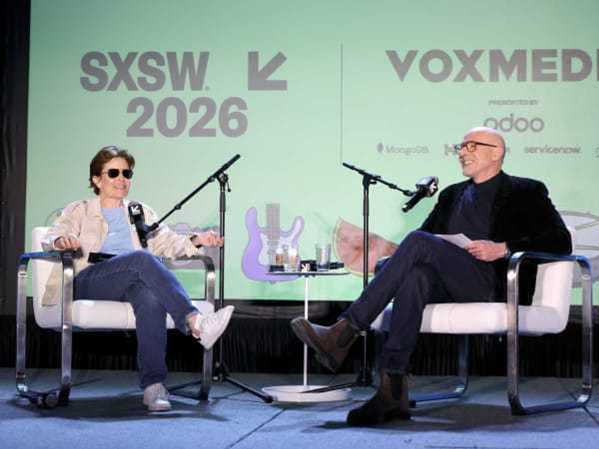 Kara Swisher and Scott Galloway speak on the Vox Media Podcast Stage at SXSW 2026