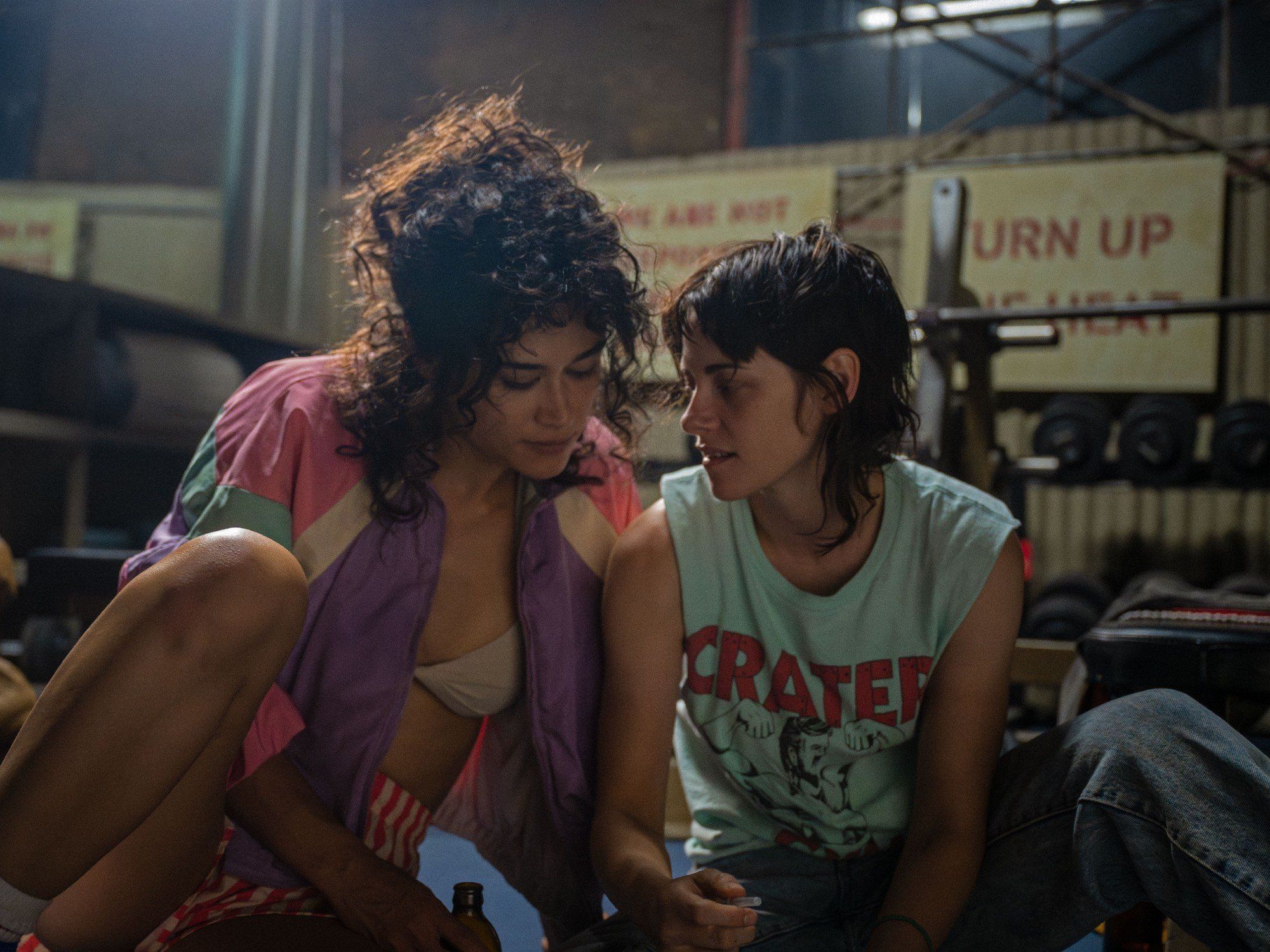 Katy O’Brian and Kristen Stewart in Love Lies Bleeding