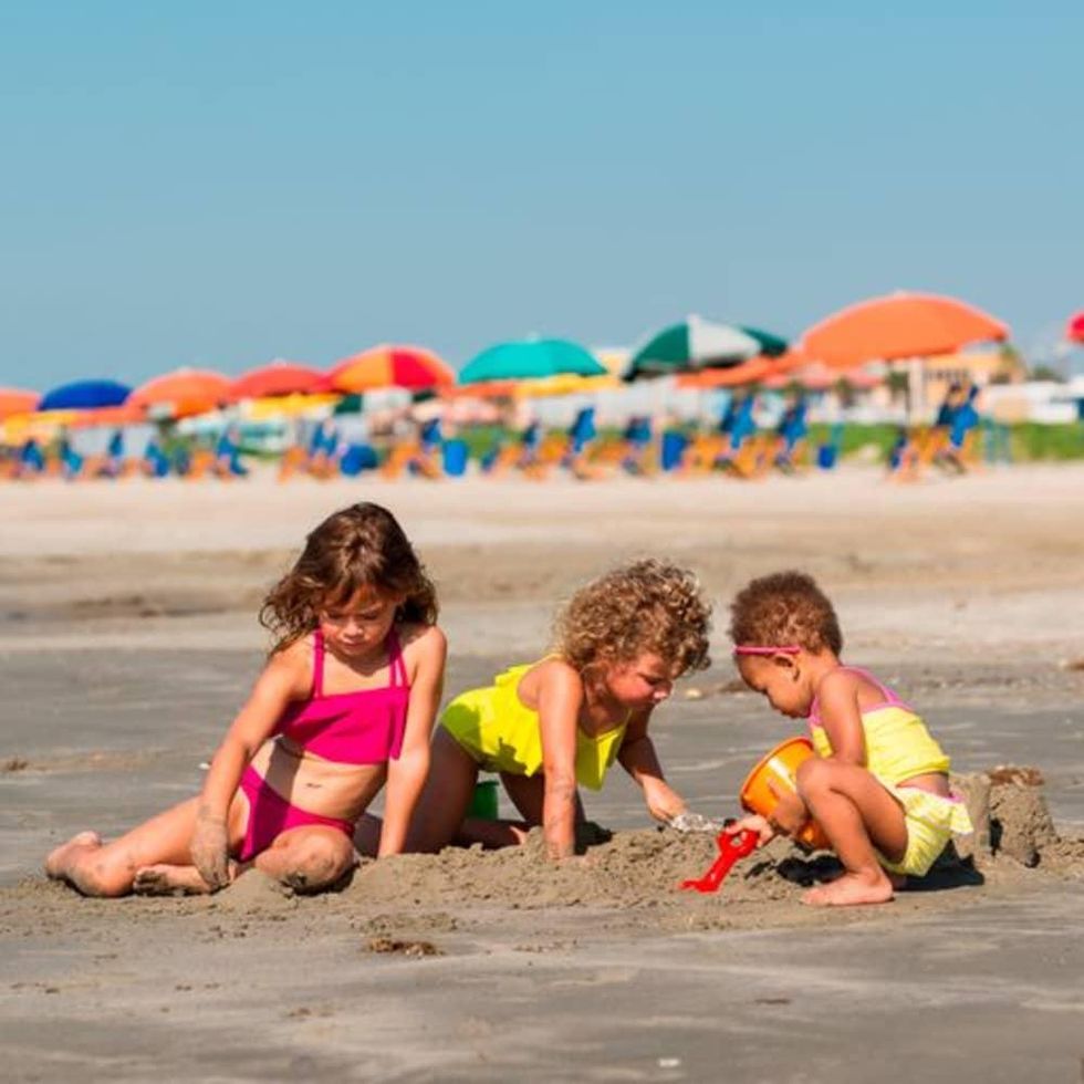 kids at galveston beach
