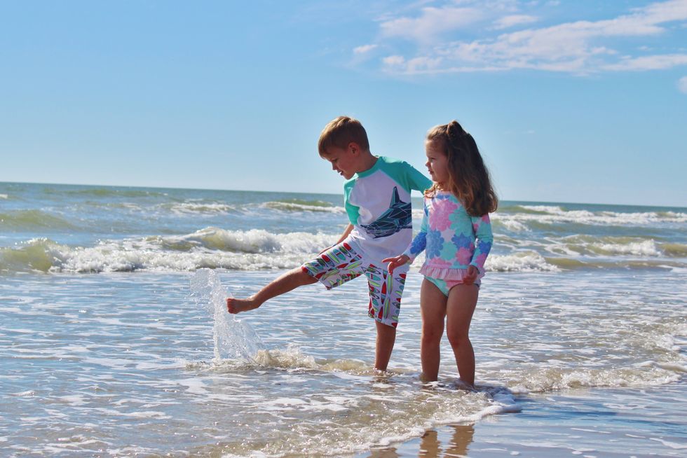 Kids on the beach in Brazosport