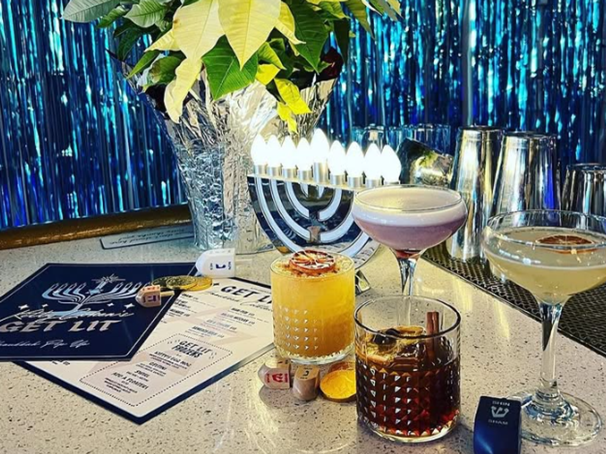 Kitty Cohen's Hanukkah-themed bar Get Lit