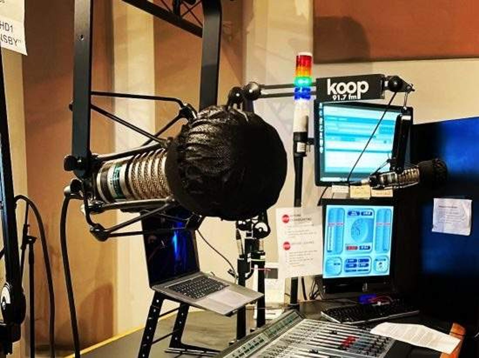 KOOP Radio studio interior