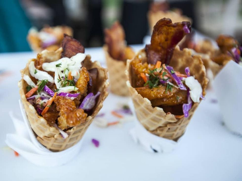La Dolce Vita Food and Wine Festival The Contemporary Austin chicken waffle cone sample 2014