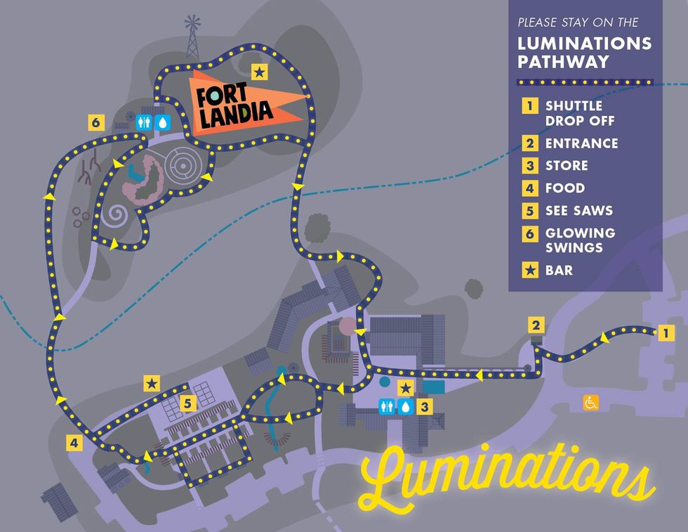 Lady Bird Johnson Wildflower Center Luminations map