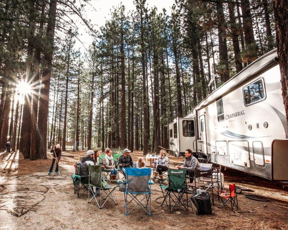 Large group camping with RV