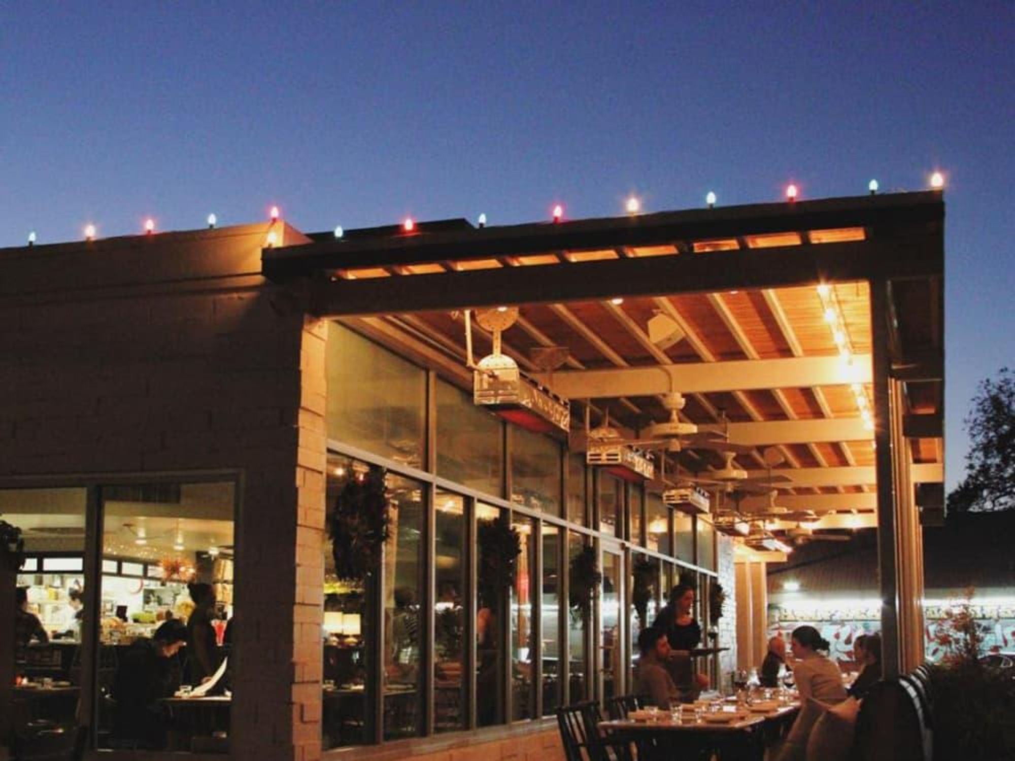 Launderette Austin patio dining