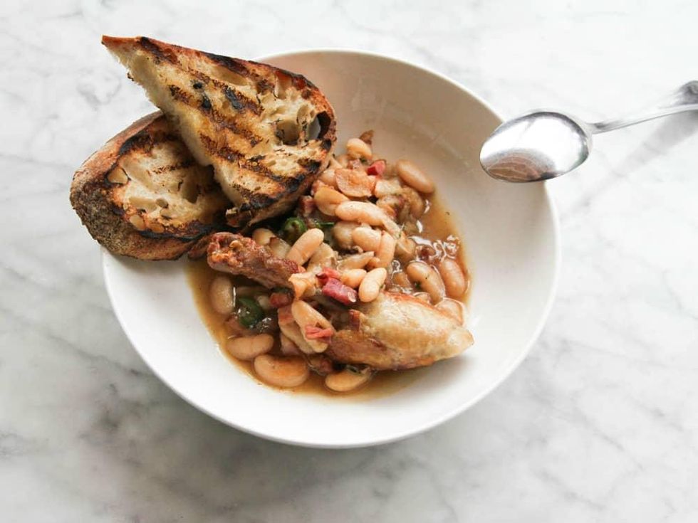 Launderette lunch dish duck confit cassoulet 2015