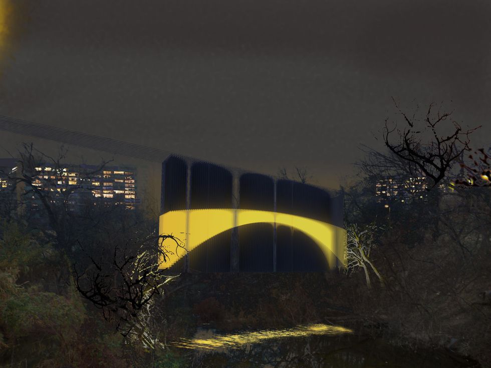 Legge Lewis Legge Light Bridge Waller Creek Light Show