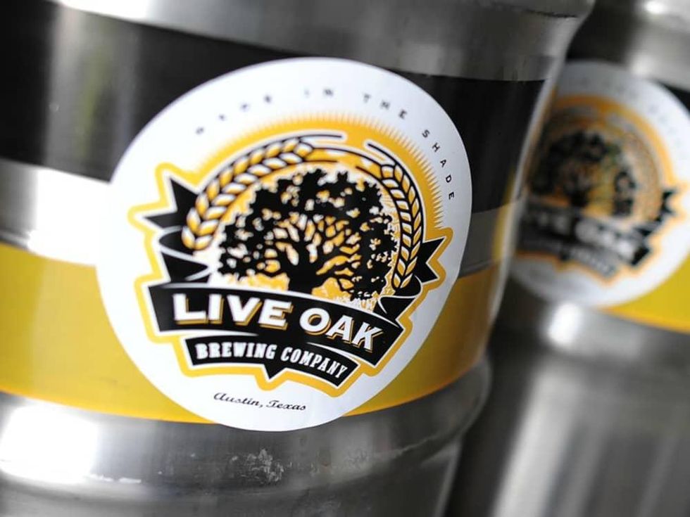 Live Oak Brewing Company keg logo closeup