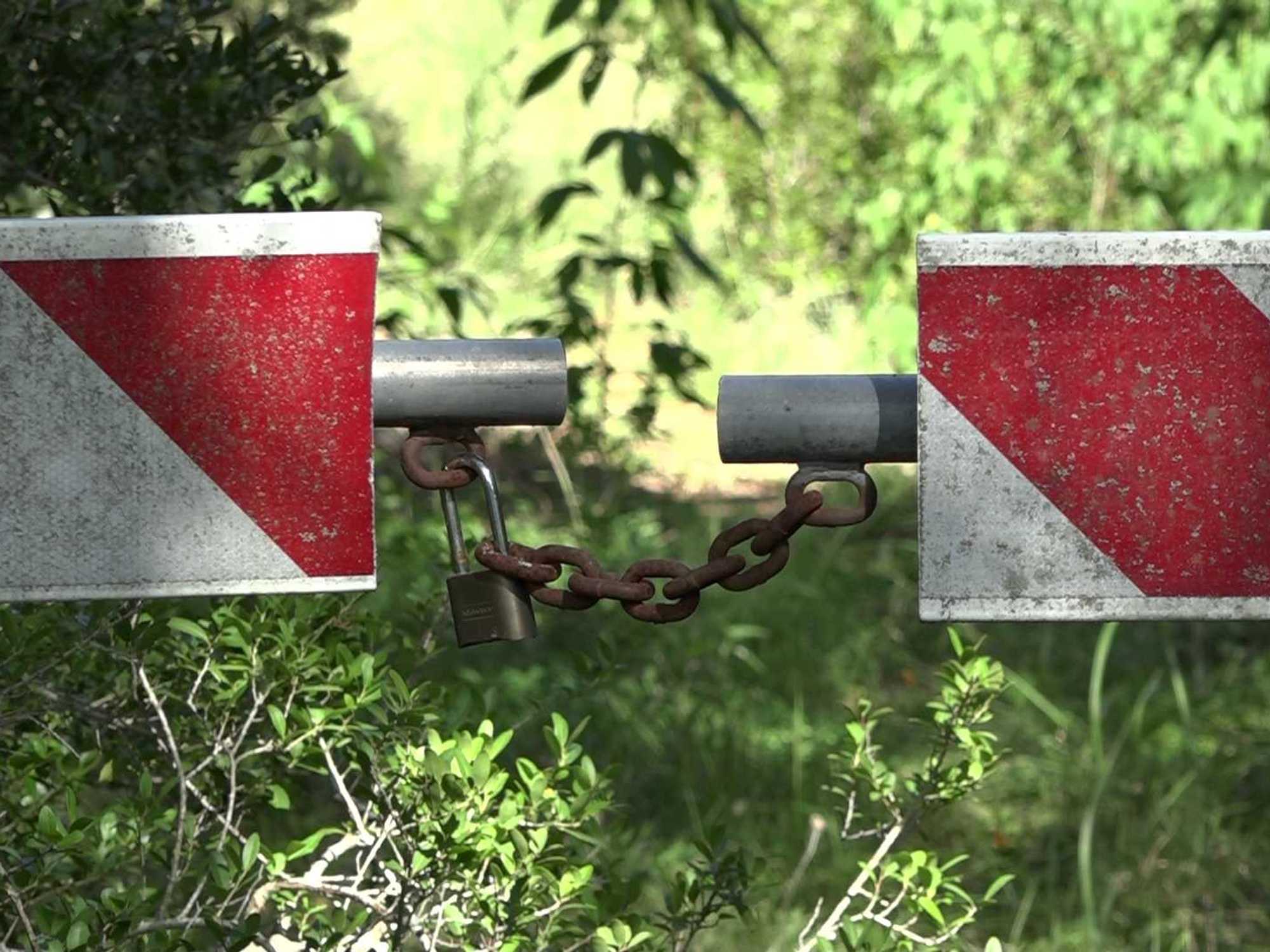 Locked gate