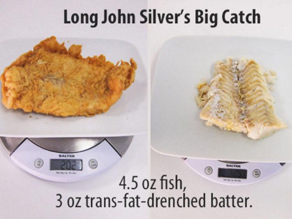Long John Silver's Big Catch fish compared to batter