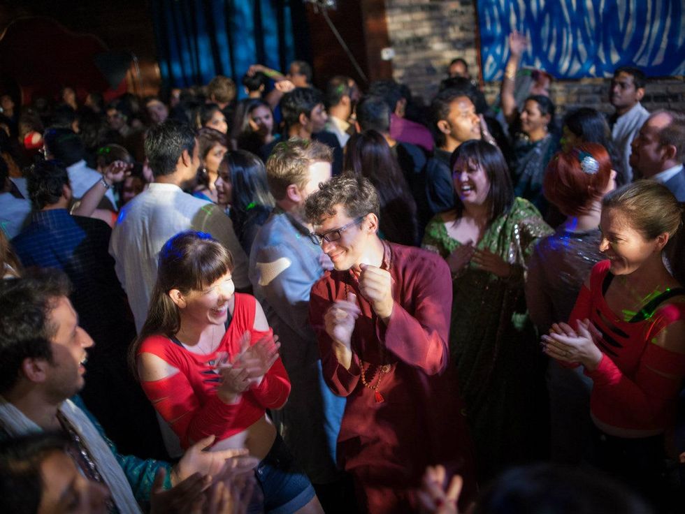Loud electronic music fueled a frenzied dance party at Bollywood Ball