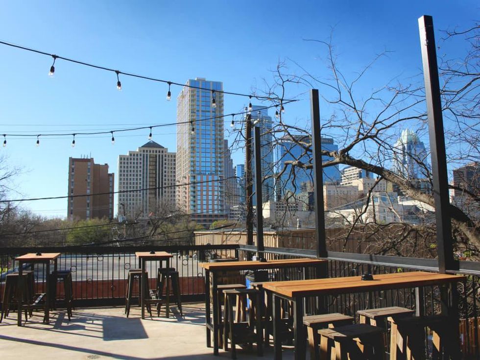 Lustre Pearl Rainey March 2016 upstairs outdoor patio downtown Austin skyline