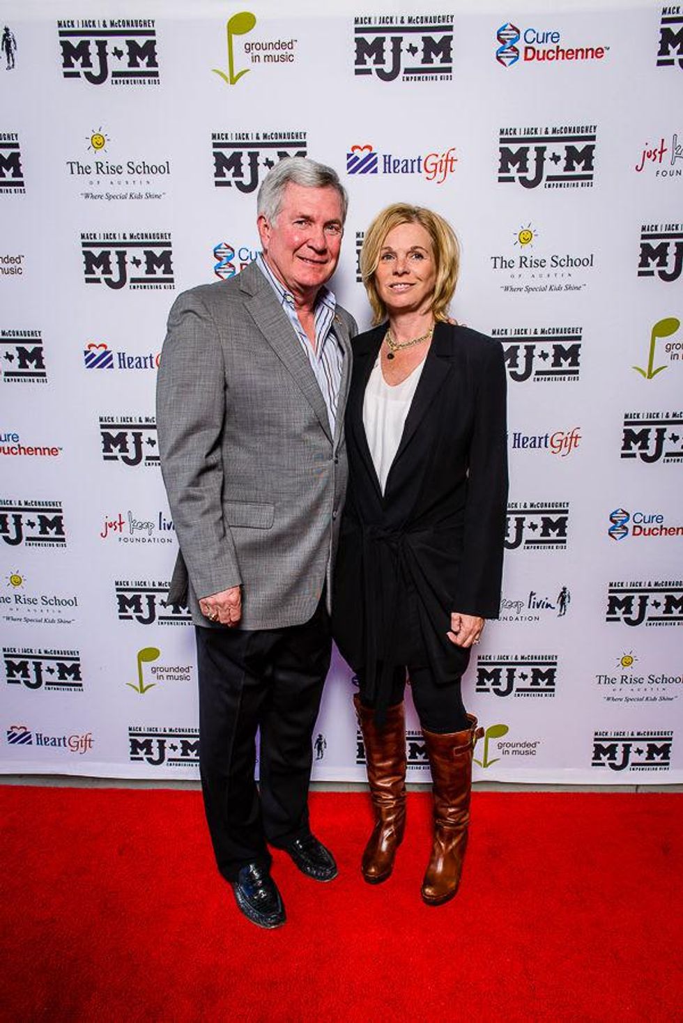 Mack Brown and wife at Mack Jack McConaughey benefit