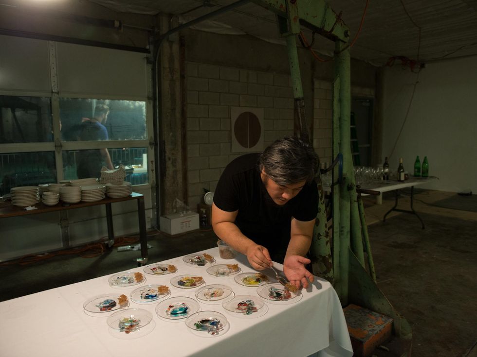 Make Eat Drink in Austin Shion Aikawa helping Dessert Course