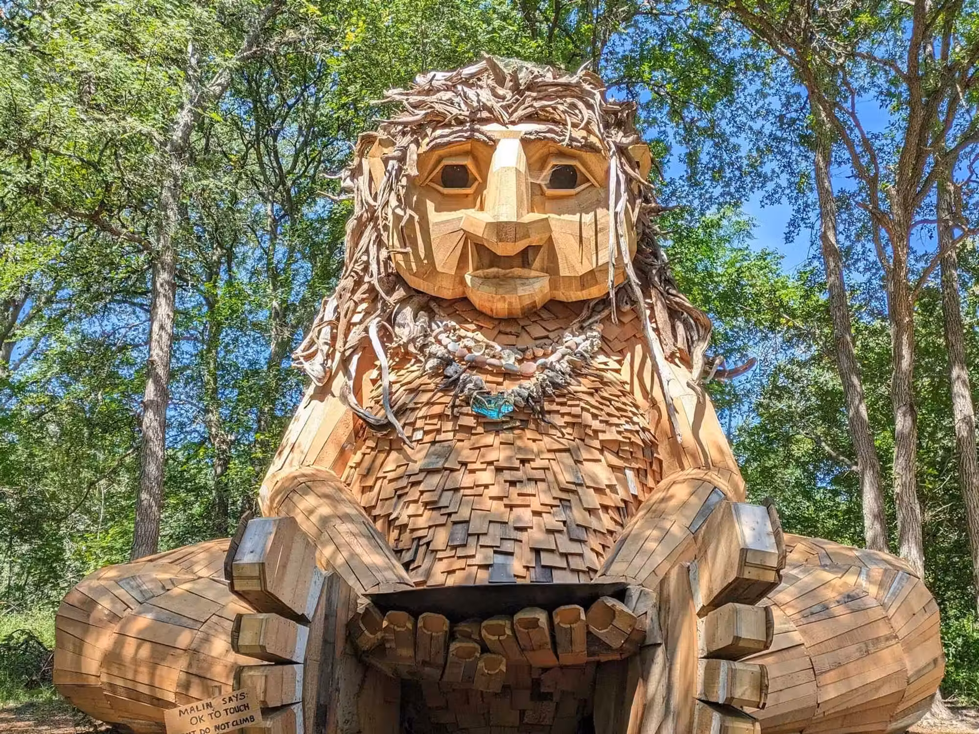 Malin Pease Park troll sculpture