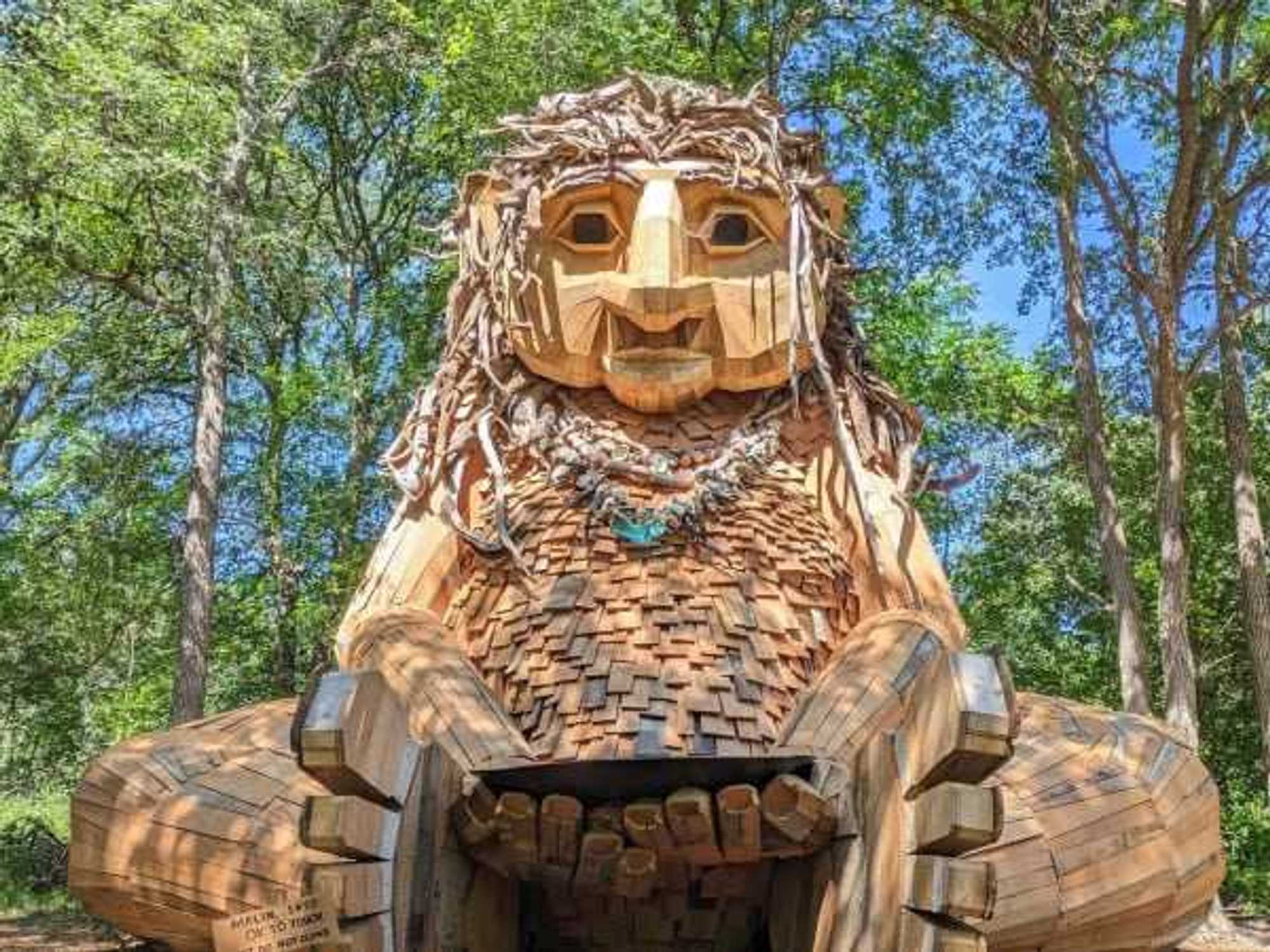 Malin Pease Park troll sculpture