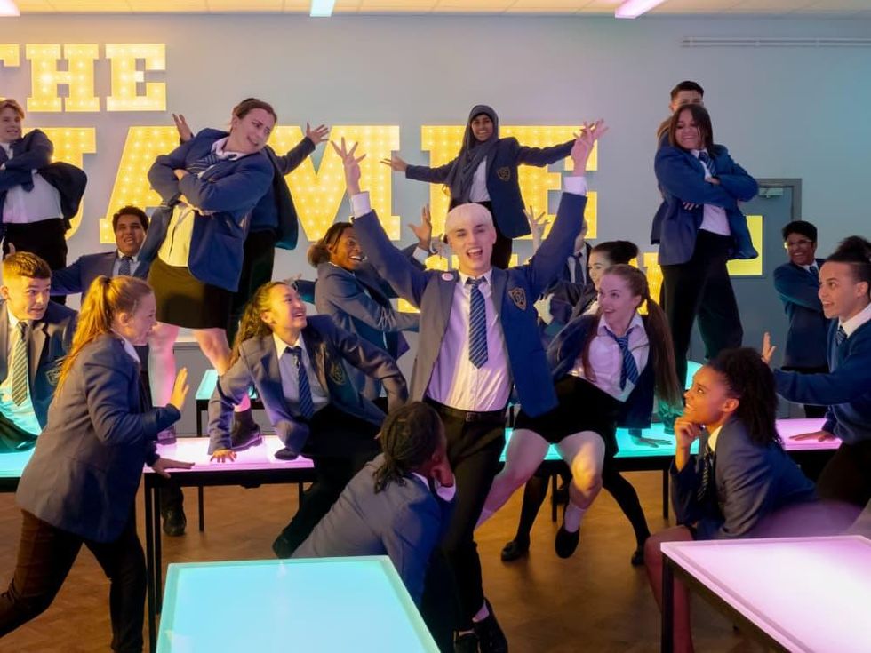 Max Harwood and cast of Everybody's Talking About Jamie