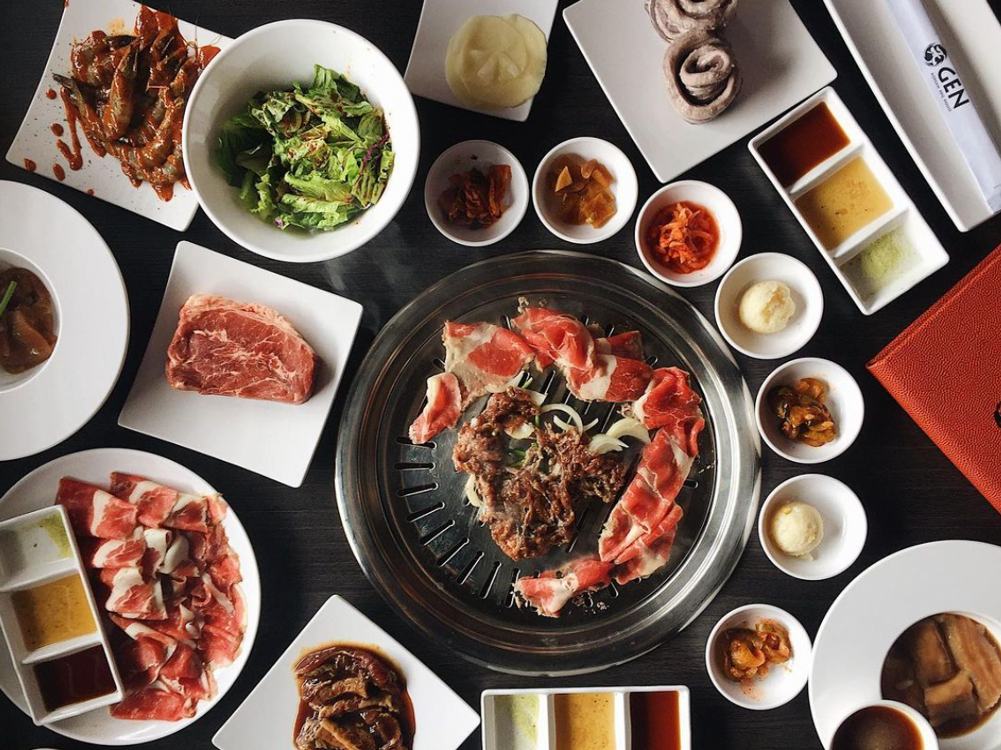 Meats and sauces by Gen Korean BBQ House
