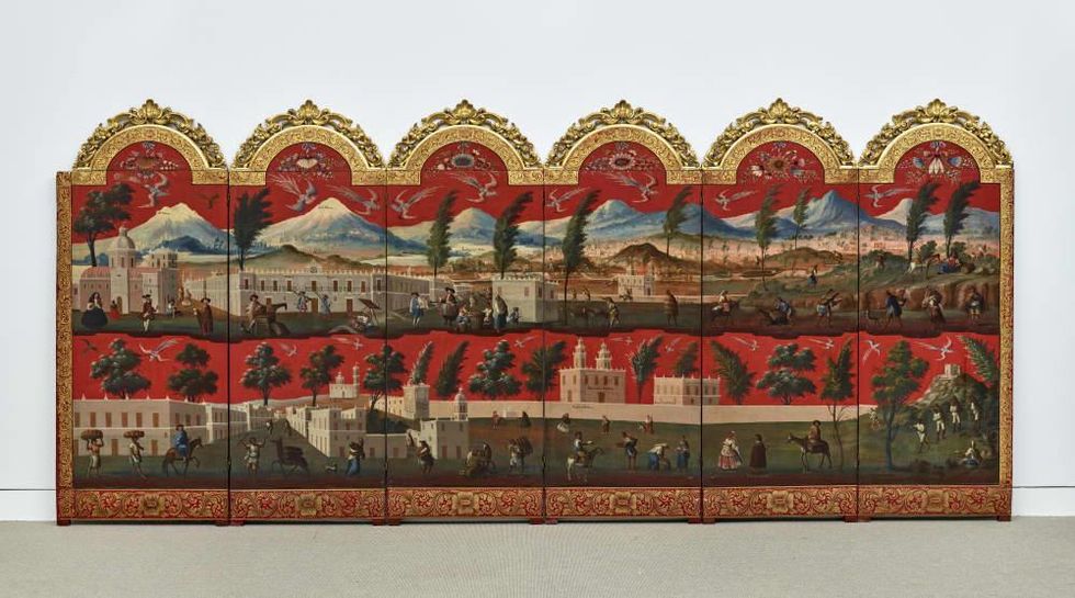 MFAH European exhibit Mexico City biombo